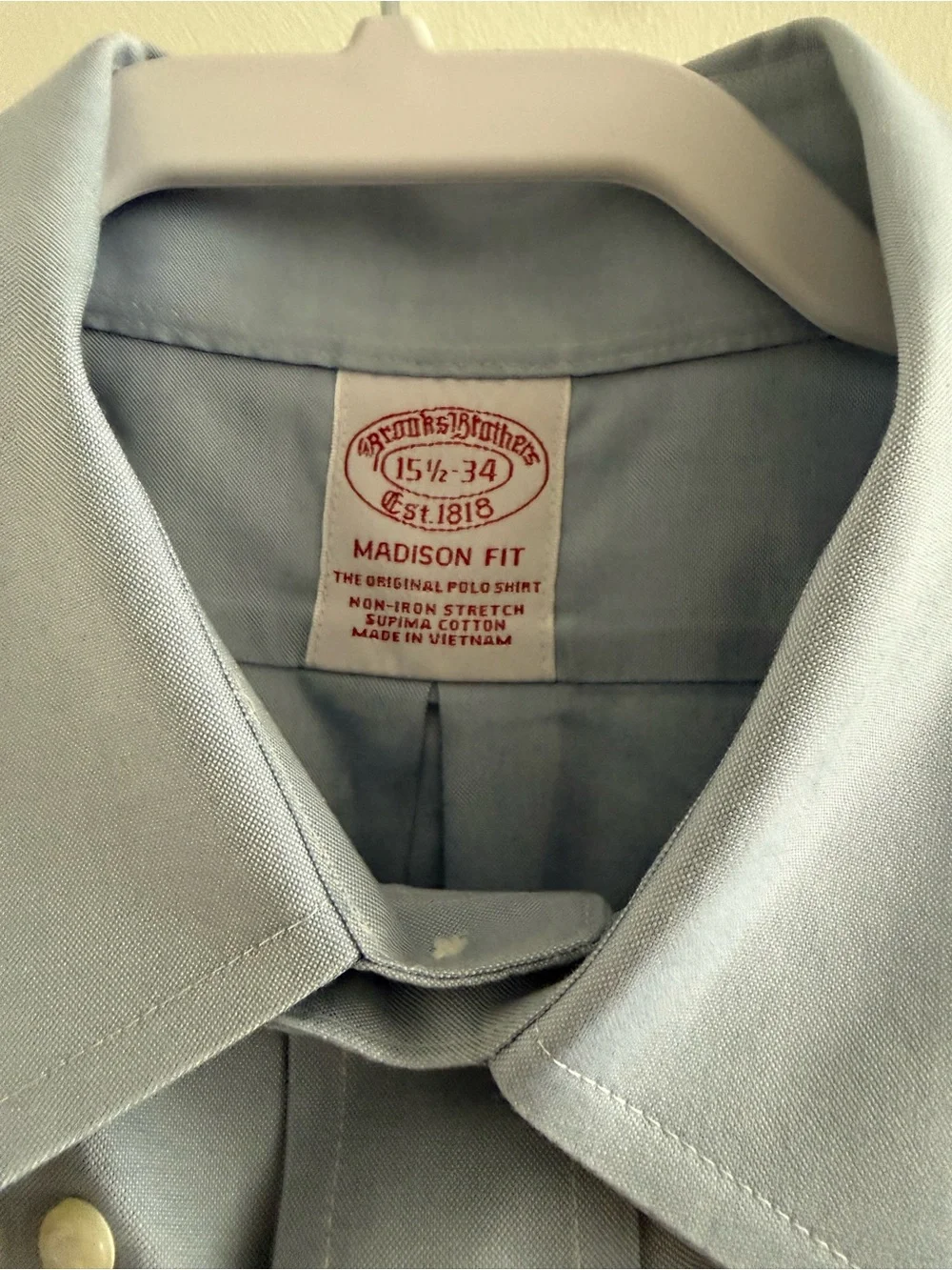 Brooks Brothers Light Blue Button-Down Dress Shirt